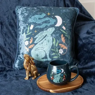 Cushions - 35cm Square Midnight Hare Cushion - SOMETHING DIFFERENT WHOLESALE EUROPE BV