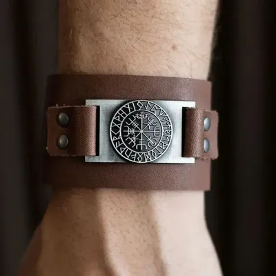 Jewelry - Viking Compass Leather Cuff Bracelet - SOMETHING DIFFERENT WHOLESALE EUROPE BV