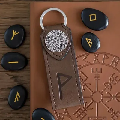 Decorative objects - Joy Viking Rune Faux Leather Keyring - SOMETHING DIFFERENT WHOLESALE EUROPE BV