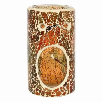 Senteurs - Brûleur à huile et chauffe-cire Pillar Brown Crackle - SOMETHING DIFFERENT WHOLESALE EUROPE BV