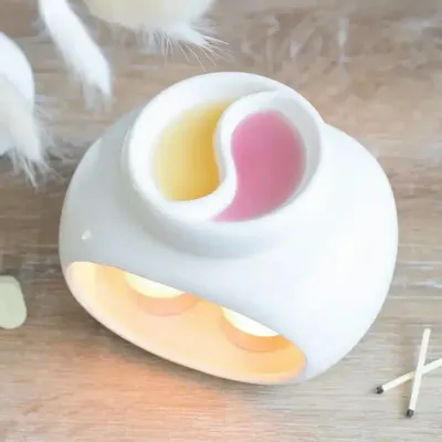 Scents - Off White Double Oil Burner - SOMETHING DIFFERENT WHOLESALE EUROPE BV