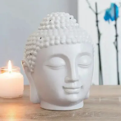 Scents - Large Grey Buddha Head Oil Burner and Wax Warmer - SOMETHING DIFFERENT WHOLESALE EUROPE BV