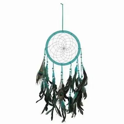 Objets de décoration - Attrape-rêves en plumes de paon turquoise - SOMETHING DIFFERENT WHOLESALE EUROPE BV