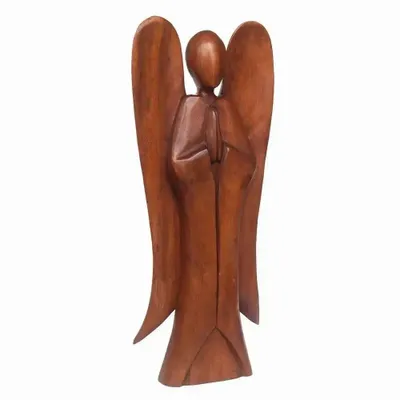 Ornaments - Natural Acacia Wood Angel - SOMETHING DIFFERENT WHOLESALE EUROPE BV