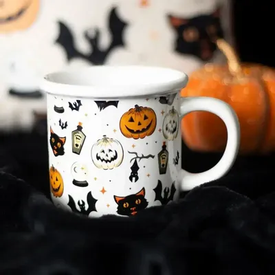 Tasses et mugs - Mug imprimé chat effrayant et citrouille - SOMETHING DIFFERENT WHOLESALE EUROPE BV