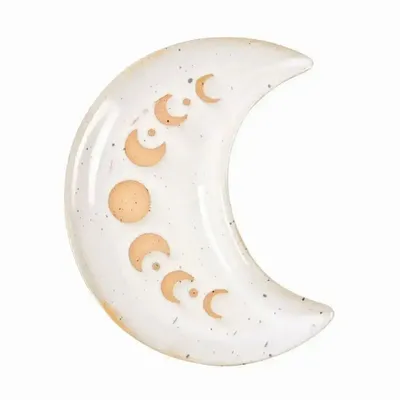 Jewelry - 12cm Moon Phase Crescent Ceramic Trinket Tray - SOMETHING DIFFERENT WHOLESALE EUROPE BV