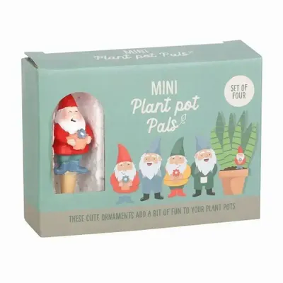 Ornements - Ensemble de 4 mini gnomes pour pots de fleurs - SOMETHING DIFFERENT WHOLESALE EUROPE BV