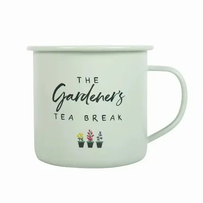 Tasses et mugs - Mug émaillé « Pause thé du jardinier » - SOMETHING DIFFERENT WHOLESALE EUROPE BV