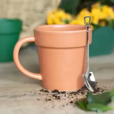 Tasses et mugs - Pot de fleurs simple, tasse en céramique et cuillère pelle - SOMETHING DIFFERENT WHOLESALE EUROPE BV
