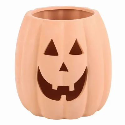 Ornaments - 25cm Terracotta Cut Out Pumpkin Decoration - SOMETHING DIFFERENT WHOLESALE EUROPE BV