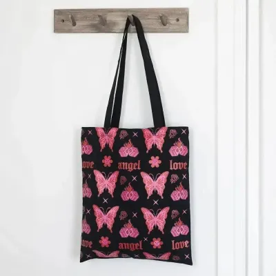 Bags and backpacks - Flaming Butterfly Print Polycotton Tote Bag - SOMETHING DIFFERENT WHOLESALE EUROPE BV