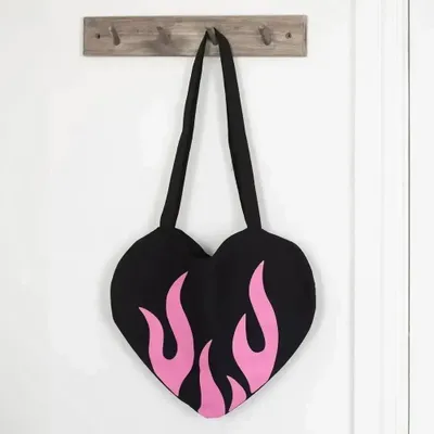 Bags and backpacks - Burning Heart Satin Tote Bag - SOMETHING DIFFERENT WHOLESALE EUROPE BV