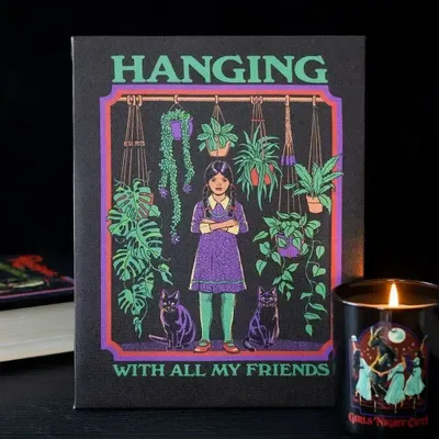 Decorative objects - 19x25cm Hanging With All My Friends Canvas Plaque by Steven Rhodes - SOMETHING DIFFERENT WHOLESALE EUROPE BV