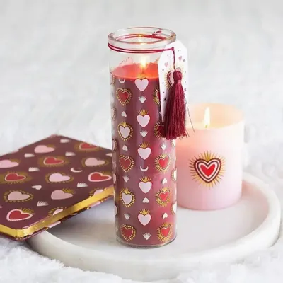 Bougies - Bougie tube figue noire à motif Sacré-Cœur - SOMETHING DIFFERENT WHOLESALE EUROPE BV