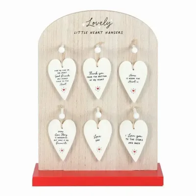 Panels - Set of 24 Heart Ceramic Mini Signs on Display - SOMETHING DIFFERENT WHOLESALE EUROPE BV
