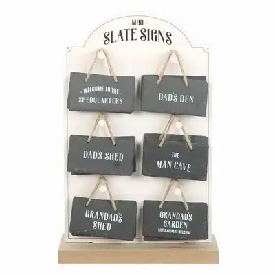 Other wall decoration - Set of 24 Mini Slate Signs for Him on Display - SOMETHING DIFFERENT WHOLESALE EUROPE BV