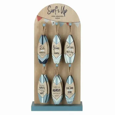 Panels - Surf's Up Mini Surfboard Signs - SOMETHING DIFFERENT WHOLESALE EUROPE BV