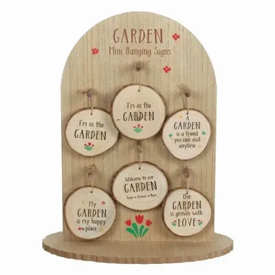 Autres décorations murales - Panneau suspendu miniature en rondelles de bois pour jardin - SOMETHING DIFFERENT WHOLESALE EUROPE BV