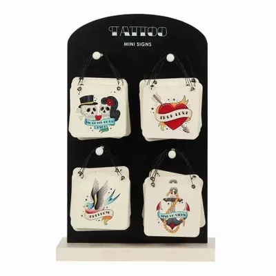 Other wall decoration - Set of 24 Tattoo Mini Signs - SOMETHING DIFFERENT WHOLESALE EUROPE BV
