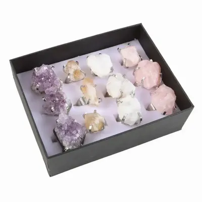 Jewelry - Set of 12 Assorted Crystal Rings - SOMETHING DIFFERENT WHOLESALE EUROPE BV
