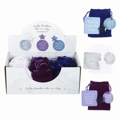 Decorative objects - Set of 24 Lucky Crystal Stars in Display - SOMETHING DIFFERENT WHOLESALE EUROPE BV