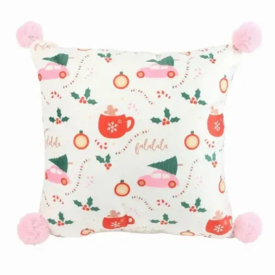 Cushions - Square Sugarplum Fun Christmas Print Cushion - SOMETHING DIFFERENT WHOLESALE EUROPE BV