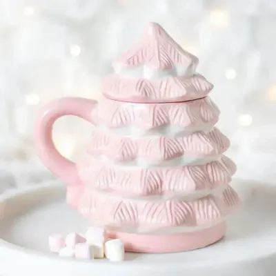Tasses et mugs - Mug rose en forme de sapin de Noël - SOMETHING DIFFERENT WHOLESALE EUROPE BV