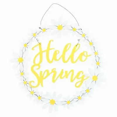 Other wall decoration - Hello Spring Hanging Daisy Wreath Decoration - SOMETHING DIFFERENT WHOLESALE EUROPE BV