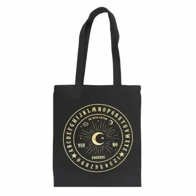 Bags and backpacks - Black and Gold Talking Board Polycotton Tote Bag - SOMETHING DIFFERENT WHOLESALE EUROPE BV