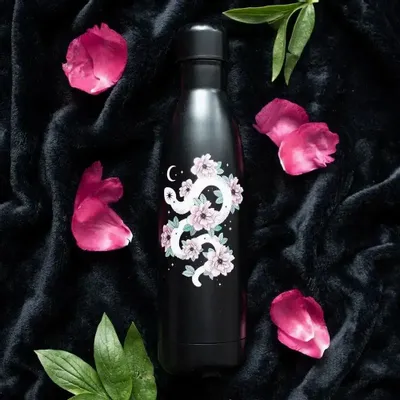 Verres - Bouteille d'eau en métal à motif serpent et motif floral - SOMETHING DIFFERENT WHOLESALE EUROPE BV