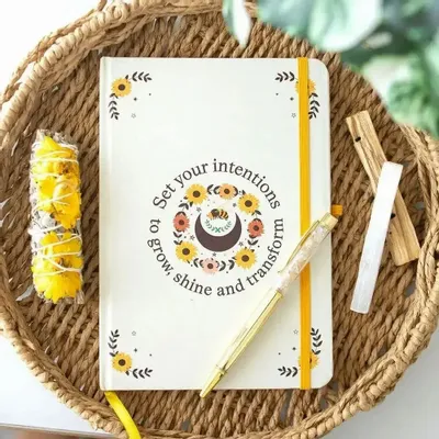 Stationery - Set Your Intentions Journal with Citrine Pen - SOMETHING DIFFERENT WHOLESALE EUROPE BV