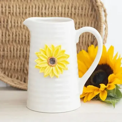 Vases - Hello Sunshine Ceramic Flower Jug with 3D Sunflower - SOMETHING DIFFERENT WHOLESALE EUROPE BV