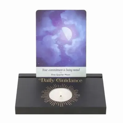 Bougeoirs et photophores  - Porte-bougie chauffe-plat pour cartes de tarot « Guidance quotidienne » noires - SOMETHING DIFFERENT WHOLESALE EUROPE BV