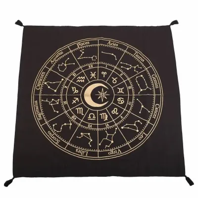 Nappes - Nappe d'autel noire à motif de roue astrologique de 72 cm - SOMETHING DIFFERENT WHOLESALE EUROPE BV