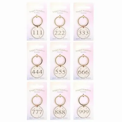 Decorative objects - Pack of 9 Angel Number Keyrings - SOMETHING DIFFERENT WHOLESALE EUROPE BV