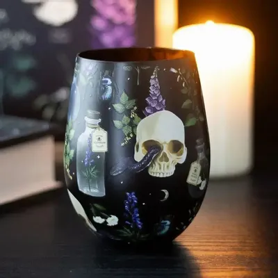 Glass - Venom & Vines Print Stemless Glass - SOMETHING DIFFERENT WHOLESALE EUROPE BV
