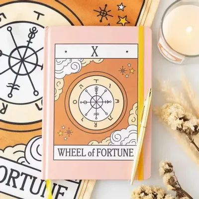 Stationery - The Wheel of Fortune Vintage Tarot A5 Notebook - SOMETHING DIFFERENT WHOLESALE EUROPE BV