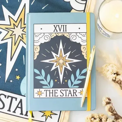 Papeterie bureau - Carnet de notes A5 The Star Vintage Tarot - SOMETHING DIFFERENT WHOLESALE EUROPE BV