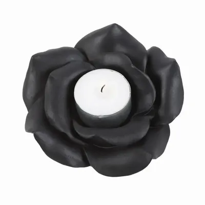 Candlesticks and candle holders - Black Rose Resin Tealight Candle Holder - SOMETHING DIFFERENT WHOLESALE EUROPE BV