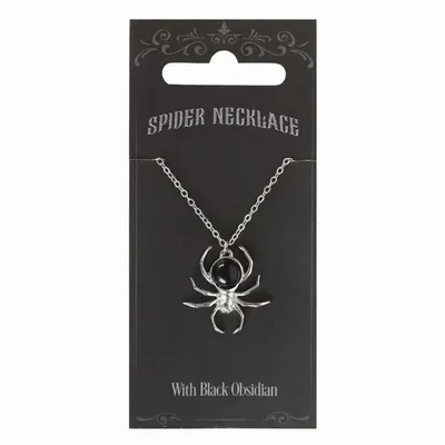 Bijoux - Collier pendentif araignée en obsidienne noire - SOMETHING DIFFERENT WHOLESALE EUROPE BV