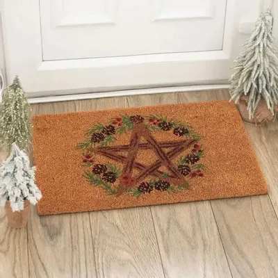 Rugs - Natural Winter Solstice Pentagram Doormat - SOMETHING DIFFERENT WHOLESALE EUROPE BV