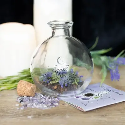 Decorative objects - 10cm Glass Spell Jar with Recipe Booklet - SOMETHING DIFFERENT WHOLESALE EUROPE BV
