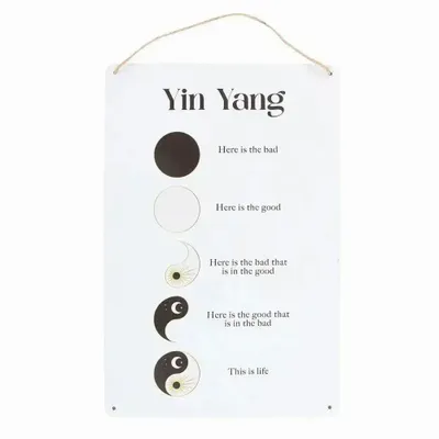 Panneaux séparateurs - Panneau métallique suspendu Yin Yang de 30 cm - SOMETHING DIFFERENT WHOLESALE EUROPE BV