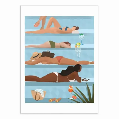 Poster - Art-Poster - Ladies by the pool - Petra Lizde - WALL EDITIONS