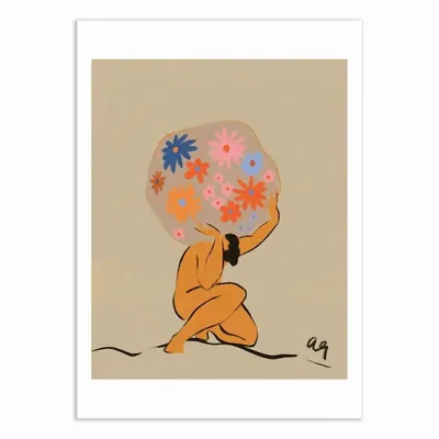Poster - Art-Poster - World On Her Shoulders - Arty Guava - WALL EDITIONS