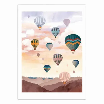 Affiches - Affiche - Airballoon Sky - Goed Blauw - WALL EDITIONS