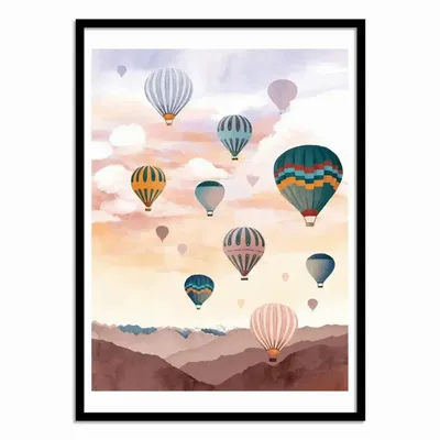 Affiches - Affiche - Airballoon Sky - Goed Blauw - WALL EDITIONS