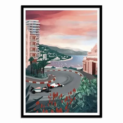 Affiches - Affiche - Monaco Circuit - Goed Blauw - WALL EDITIONS