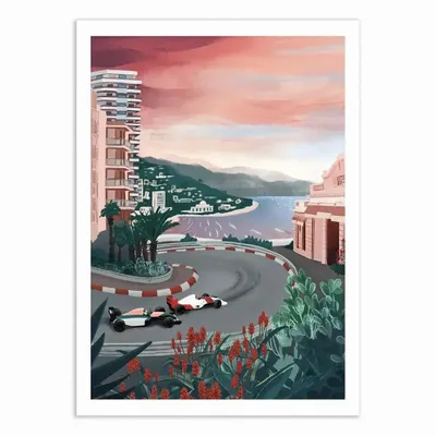 Affiches - Affiche - Monaco Circuit - Goed Blauw - WALL EDITIONS