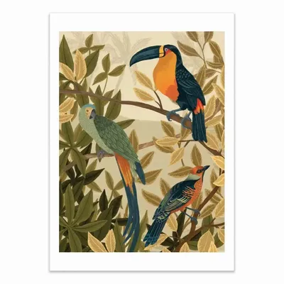 Poster - Art-Poster - Paradise Birds - Goed Blauw - WALL EDITIONS